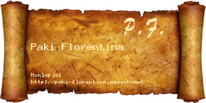Paki Florentina névjegykártya